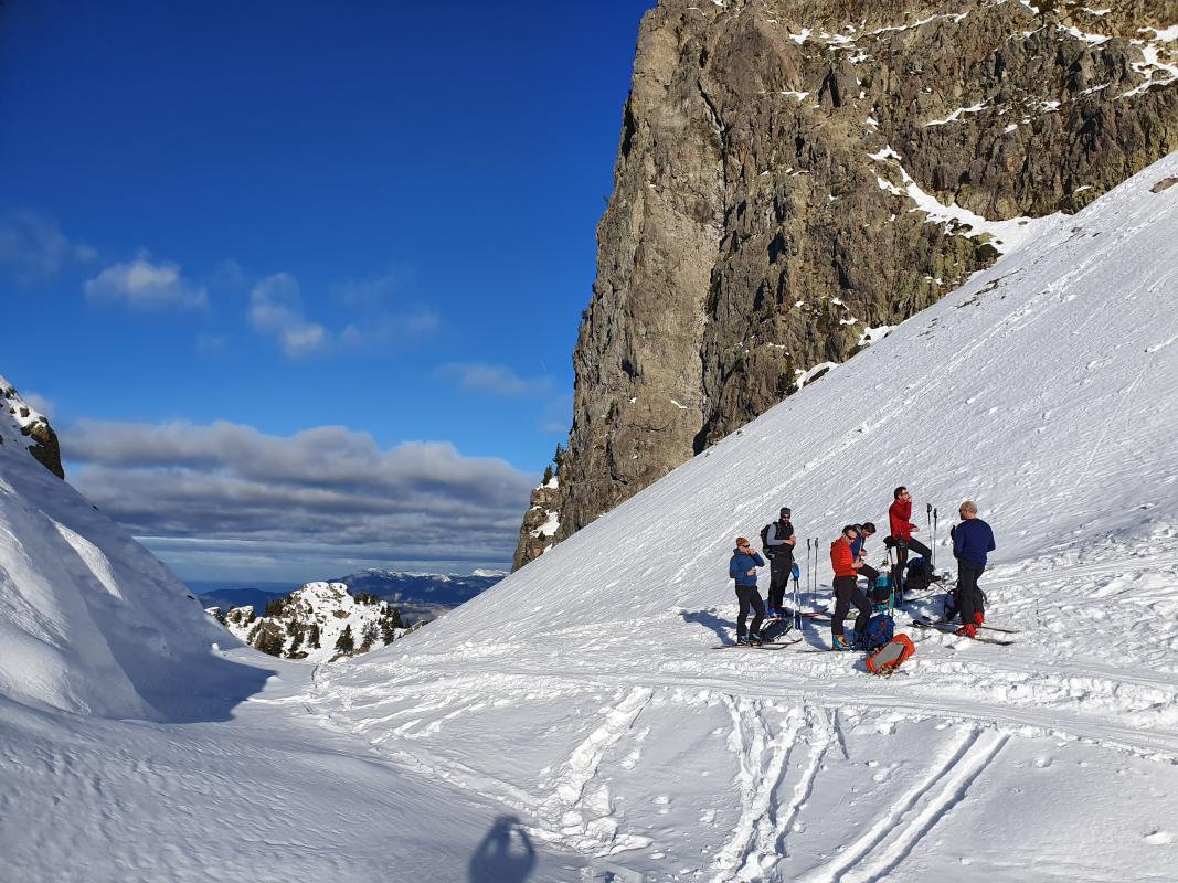 Pause au soleil à la brêche Nord