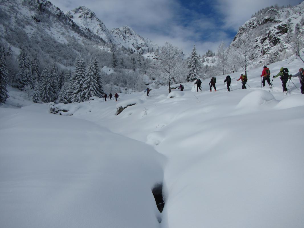 Le groupe à la montée
