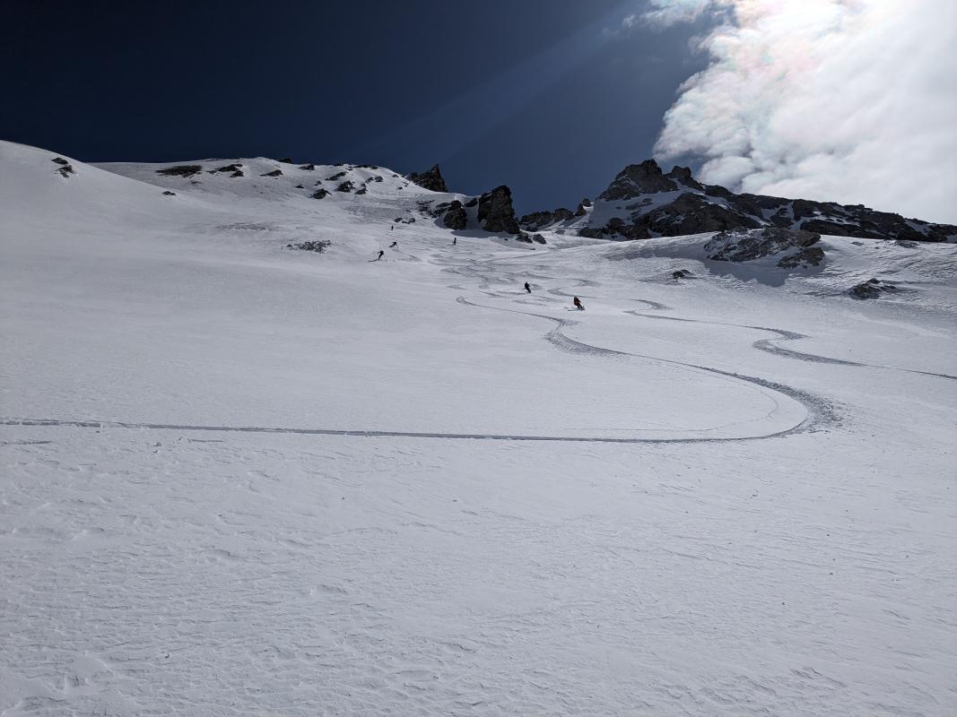 Poudreuse en versant Ouest Italien