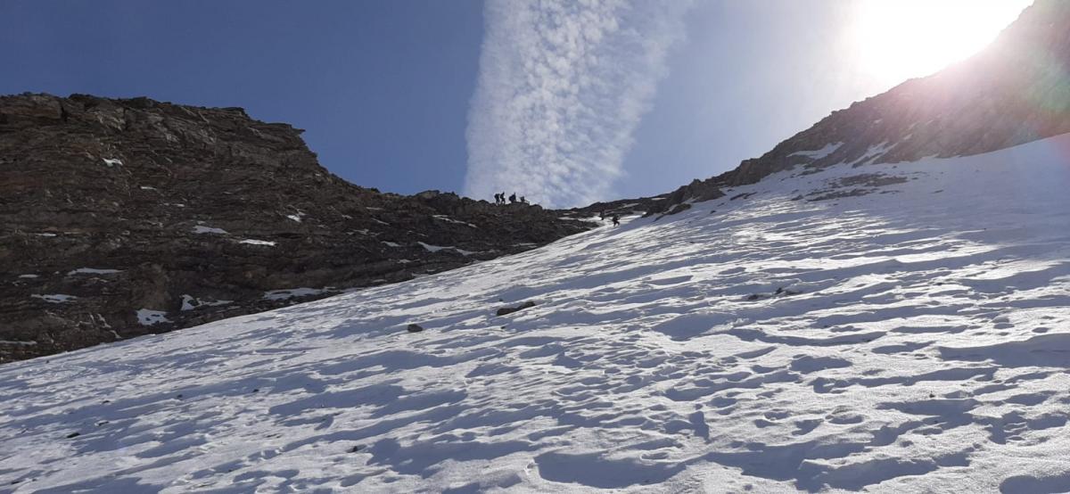 Petit passage technique pour rejoindre le vallon de l'Infernet