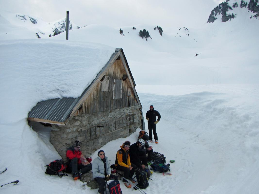 Pause casse-croûte à la cabane d'Arpigon