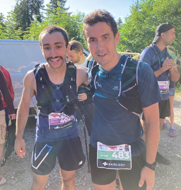 Nathan et Benjamin, arrivés quasi au même moment au col du Coq